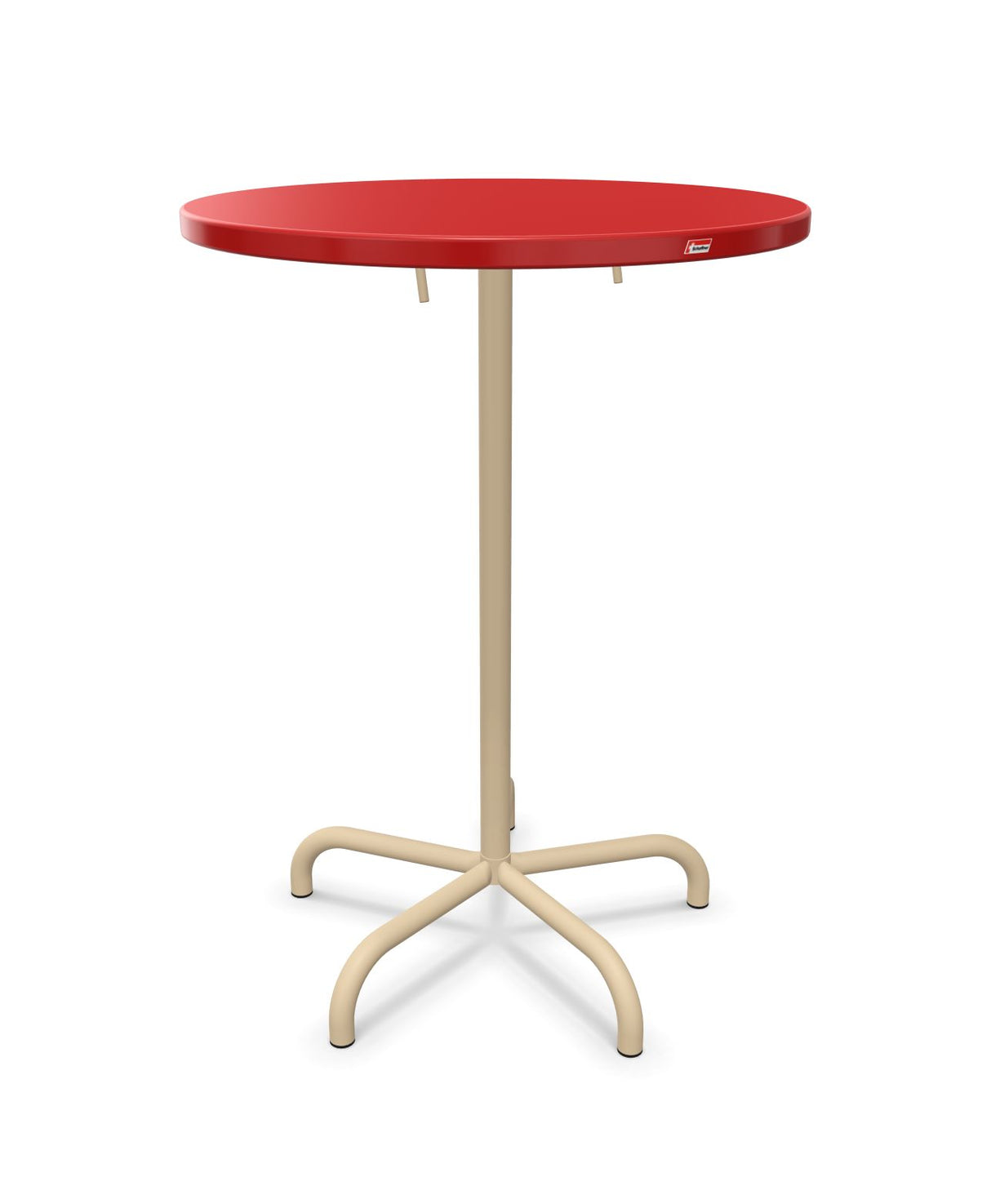 Schaffner Säntis Table haute rabattable ronde Ø80cm h:110cm Rouge 30 Marron Pastel 83