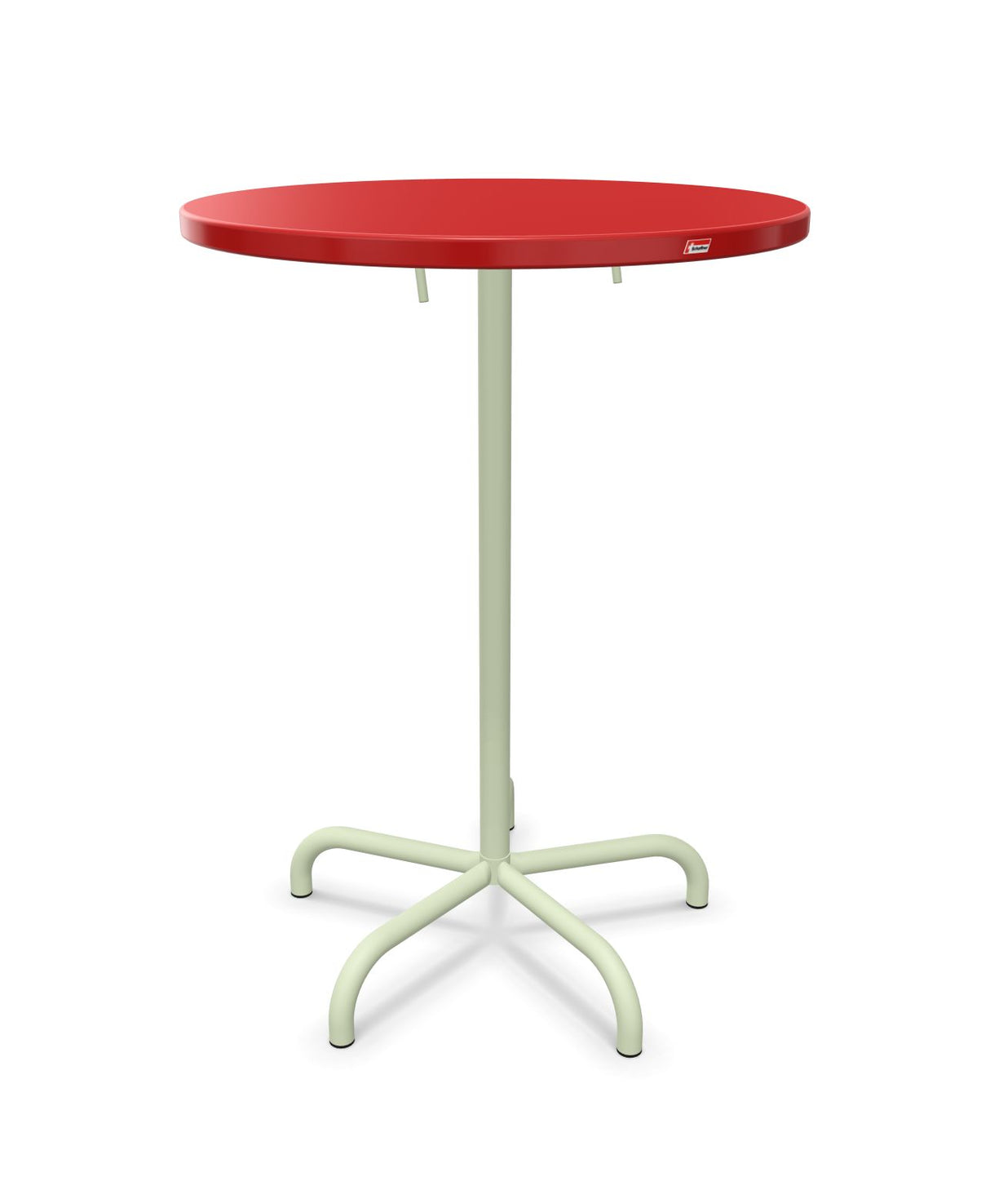 Schaffner Säntis Table haute rabattable ronde Ø80cm h:110cm Rouge 30 Vert Pastel 64