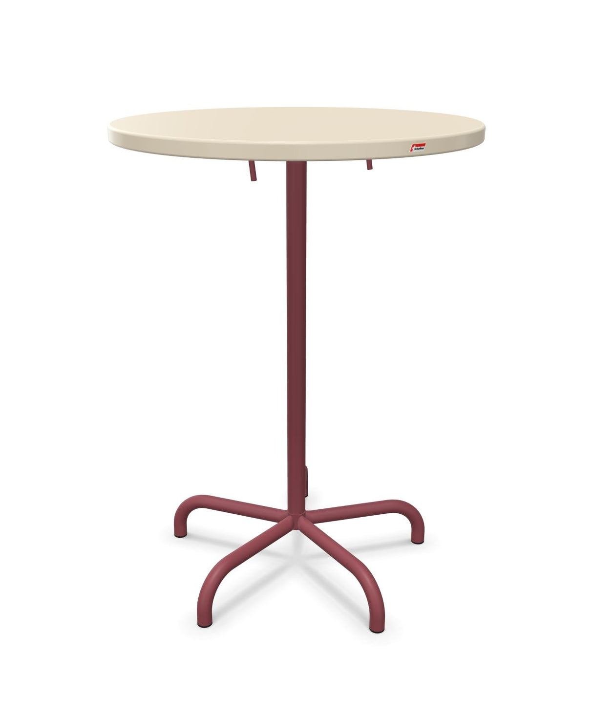 Schaffner Säntis Table haute rabattable ronde Ø80cm h:110cm Sable Pastel 15 Bordeaux 38