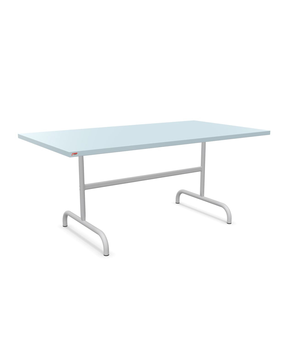 Schaffner Säntis Table repas rabattable 165x90cm Bleu Pastel 51 Gris Argent 78