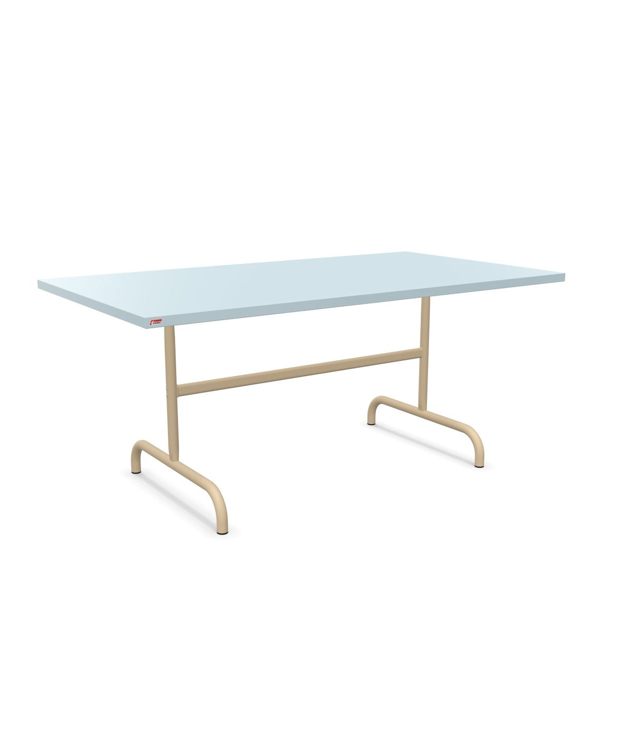 Schaffner Säntis Table repas rabattable 165x90cm Bleu Pastel 51 Marron Pastel 83