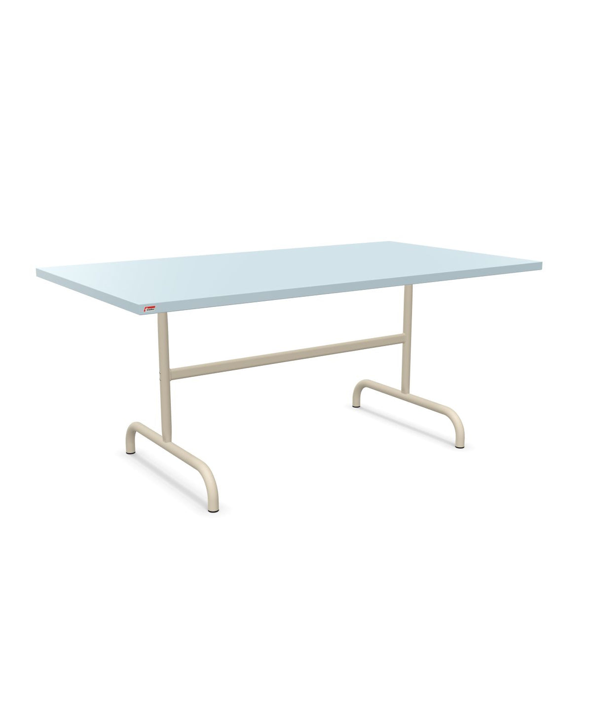 Schaffner Säntis Table repas rabattable 165x90cm Bleu Pastel 51 Sable Pastel 15