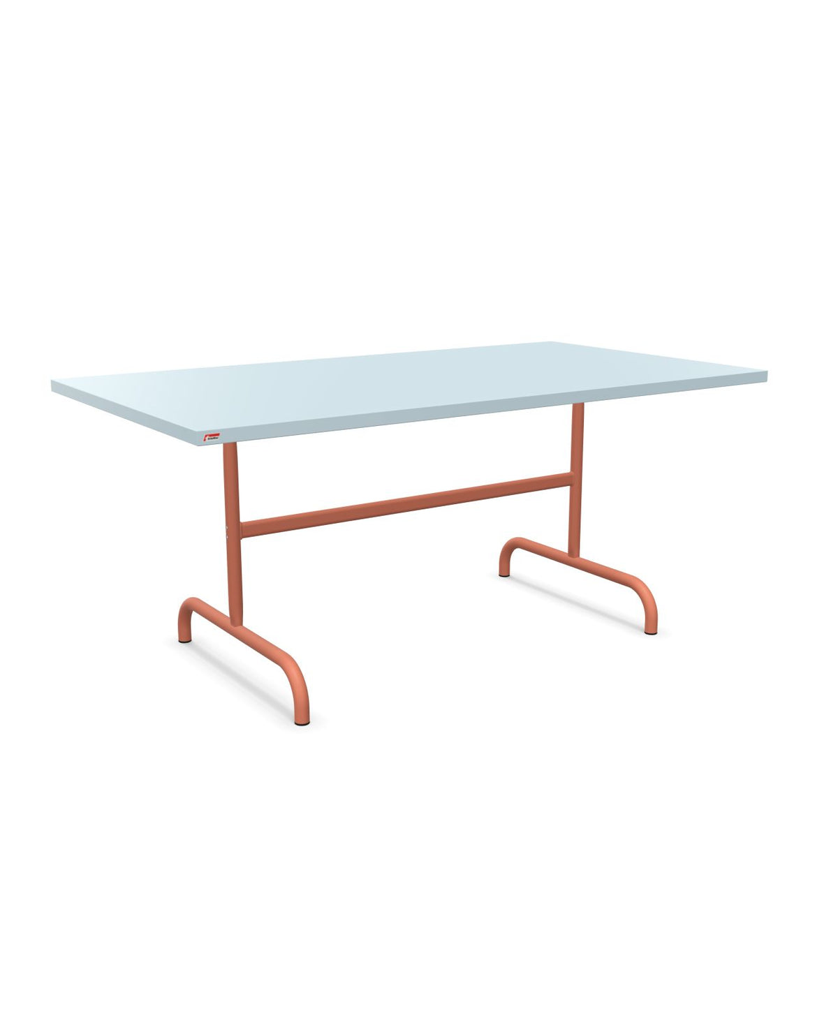 Schaffner Säntis Table repas rabattable 165x90cm Bleu Pastel 51 Terracotta 84