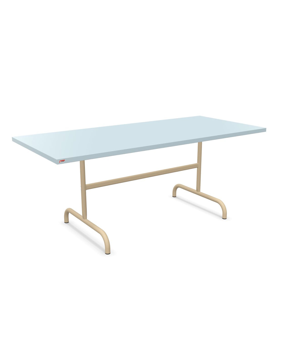 Schaffner Säntis Table repas rabattable 180x80cm Bleu Pastel 51 Marron Pastel 83