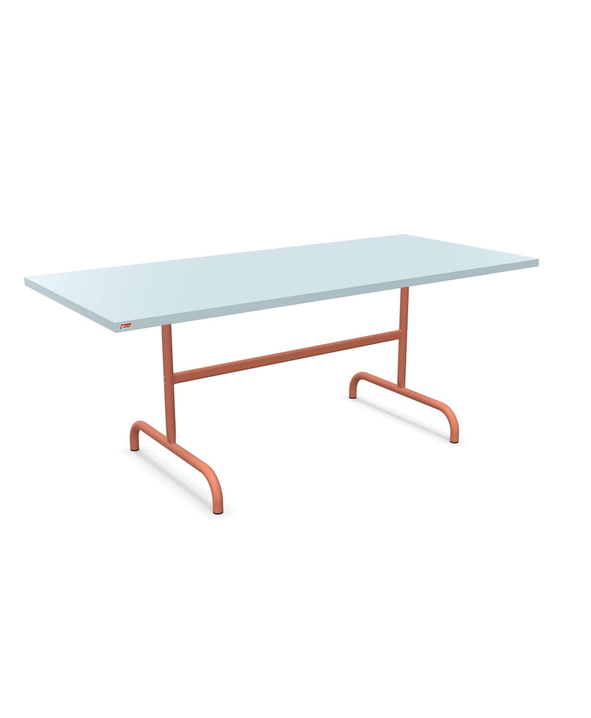 Schaffner Säntis Table repas rabattable 180x80cm Bleu Pastel 51 Terracotta 84
