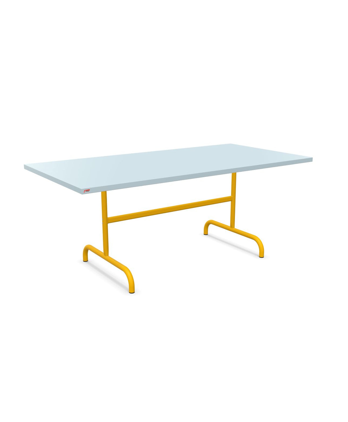 Schaffner Säntis Table repas rabattable 180x90cm Bleu Pastel 51 Jaune 11