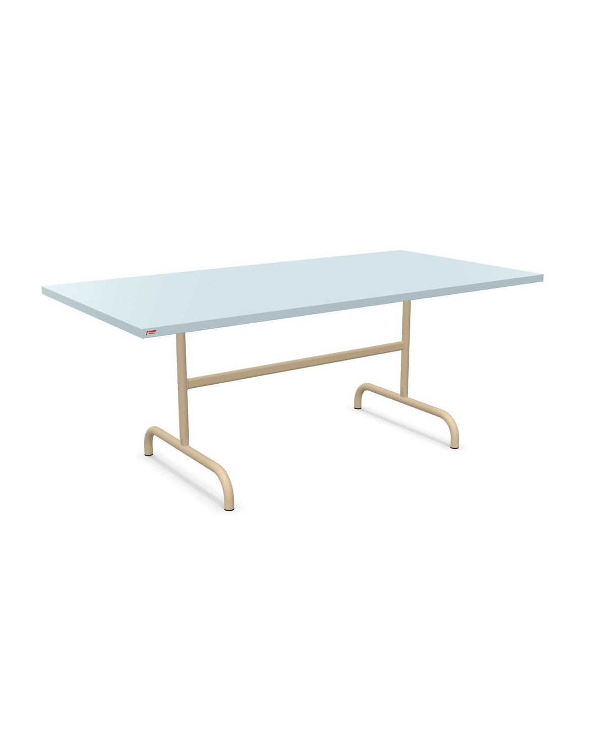 Schaffner Säntis Table repas rabattable 180x90cm Bleu Pastel 51 Marron Pastel 83