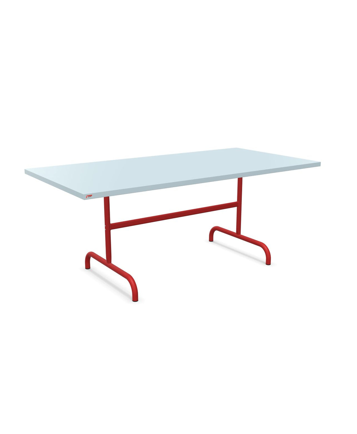 Schaffner Säntis Table repas rabattable 180x90cm Bleu Pastel 51 Rouge 30