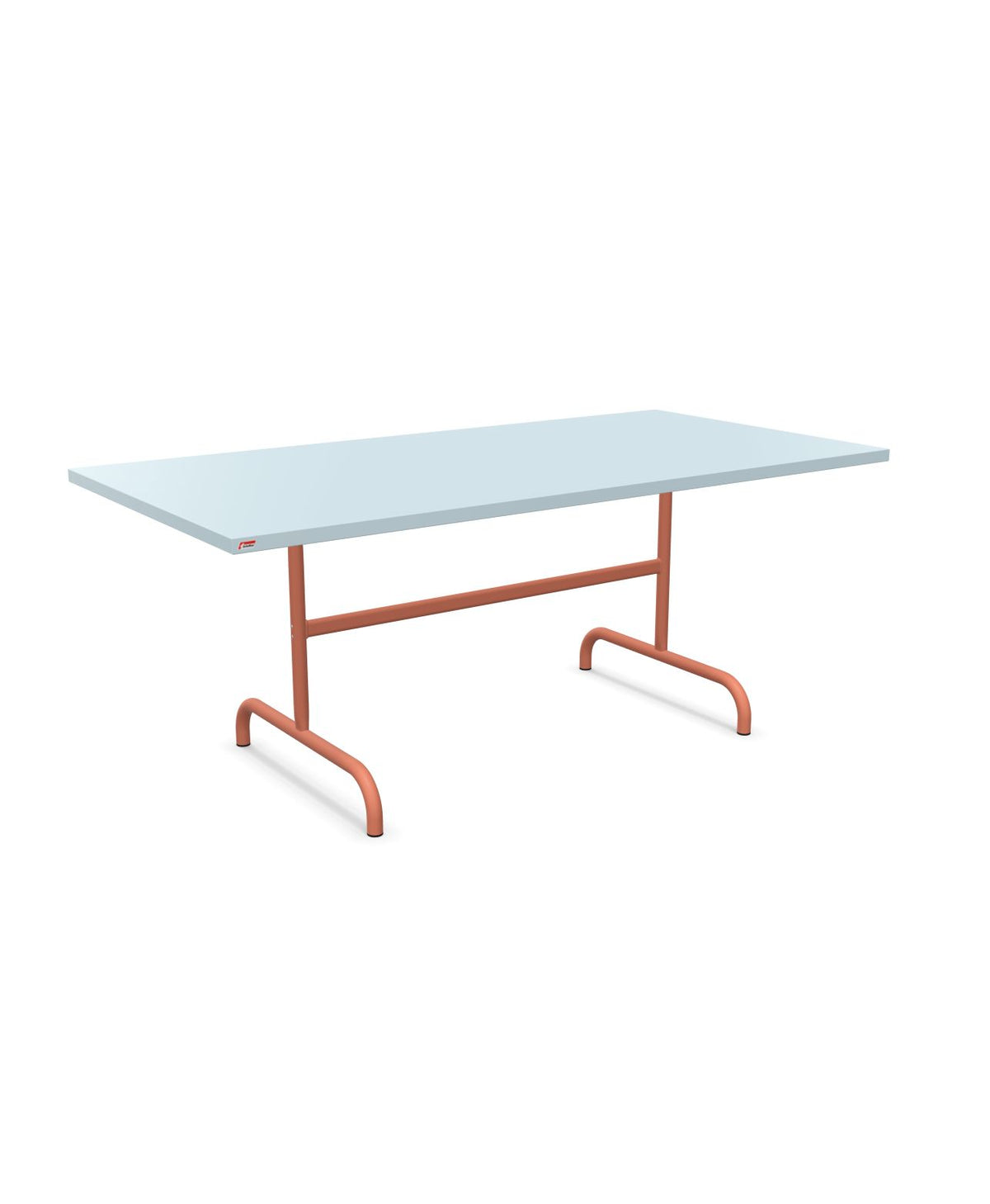 Schaffner Säntis Table repas rabattable 180x90cm Bleu Pastel 51 Terracotta 84