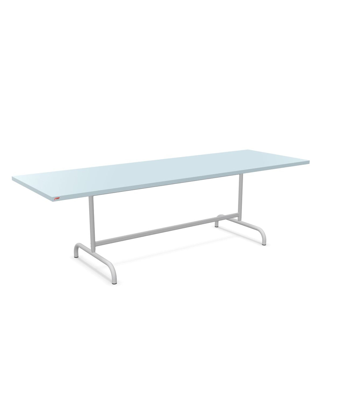 Schaffner Säntis Table repas rabattable 240x80cm Bleu Pastel 51 Gris Argent 78