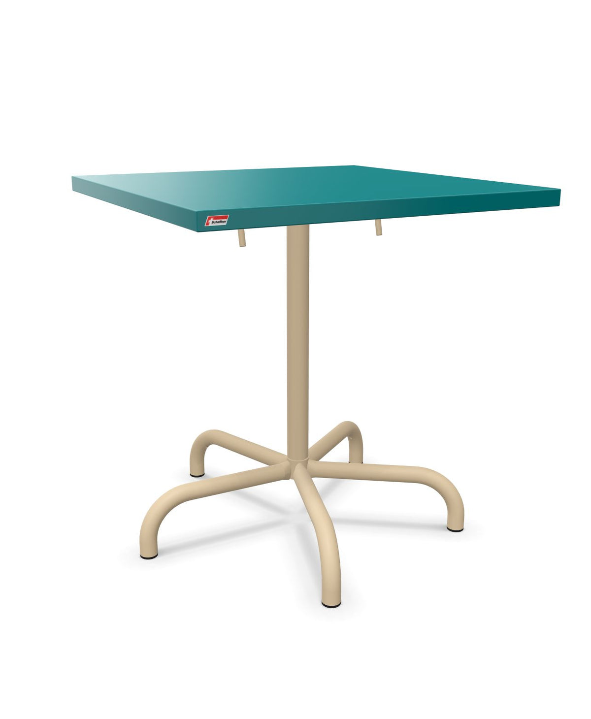Schaffner Säntis Table repas rabattable 70x70cm Bleu Kali 56 Marron Pastel 83