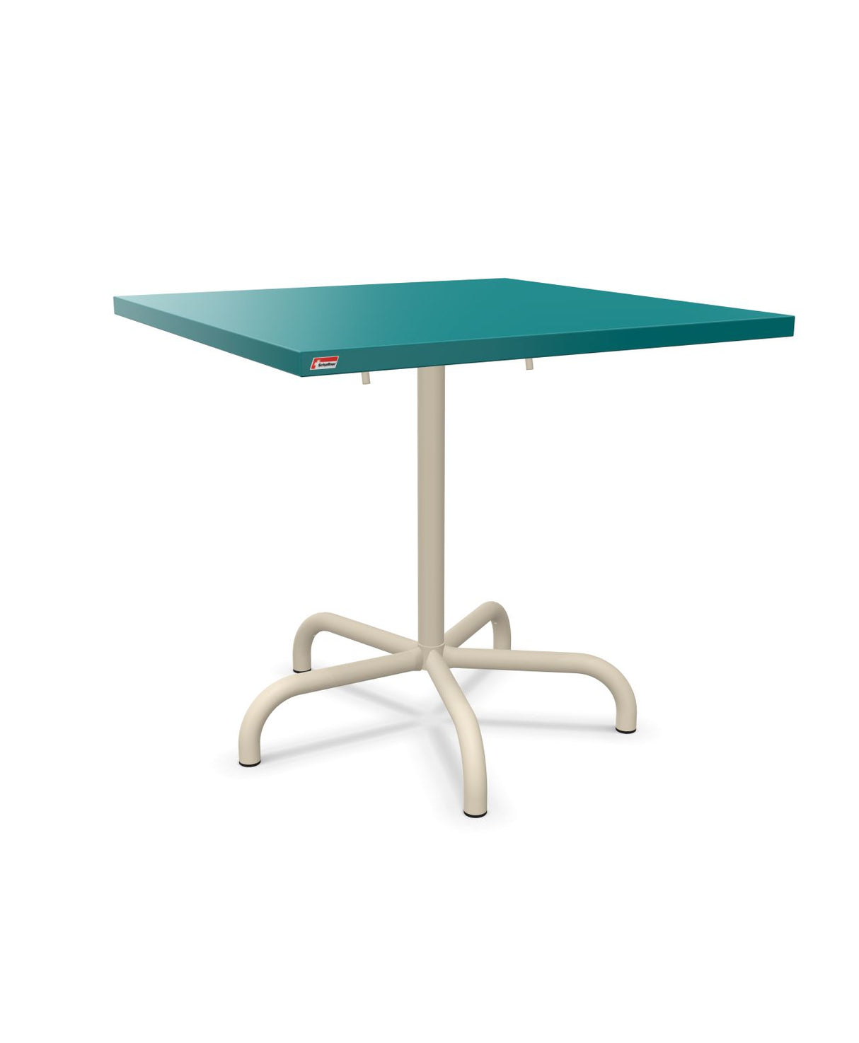 Schaffner Säntis Table repas rabattable 80x80cm Bleu Kali 56 Sable Pastel 15