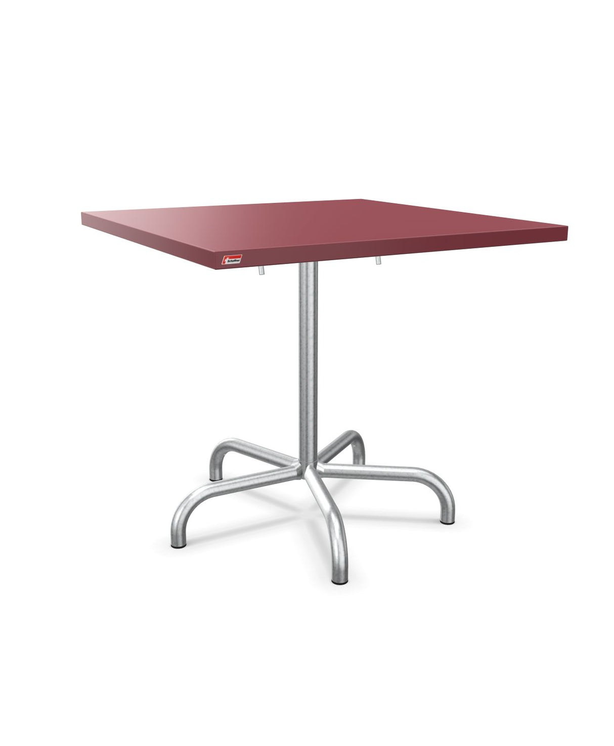 Schaffner Säntis Table repas rabattable 80x80cm Bordeaux 38 Galvanisé à chaud 02