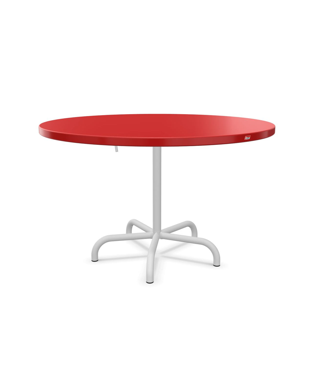 Schaffner Säntis Table repas rabattable Ø117cm Rouge 30 Blanc 90