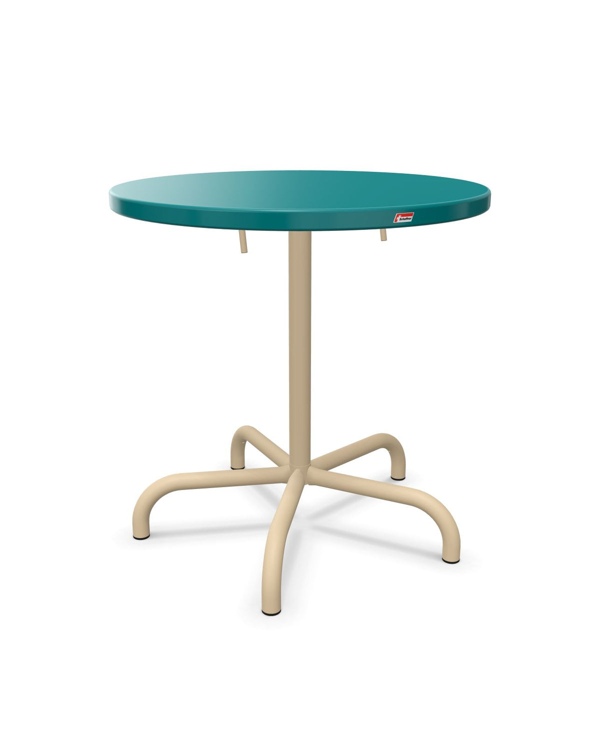 Schaffner Säntis Table repas rabattable Ø72cm Bleu Kali 56 Marron Pastel 83