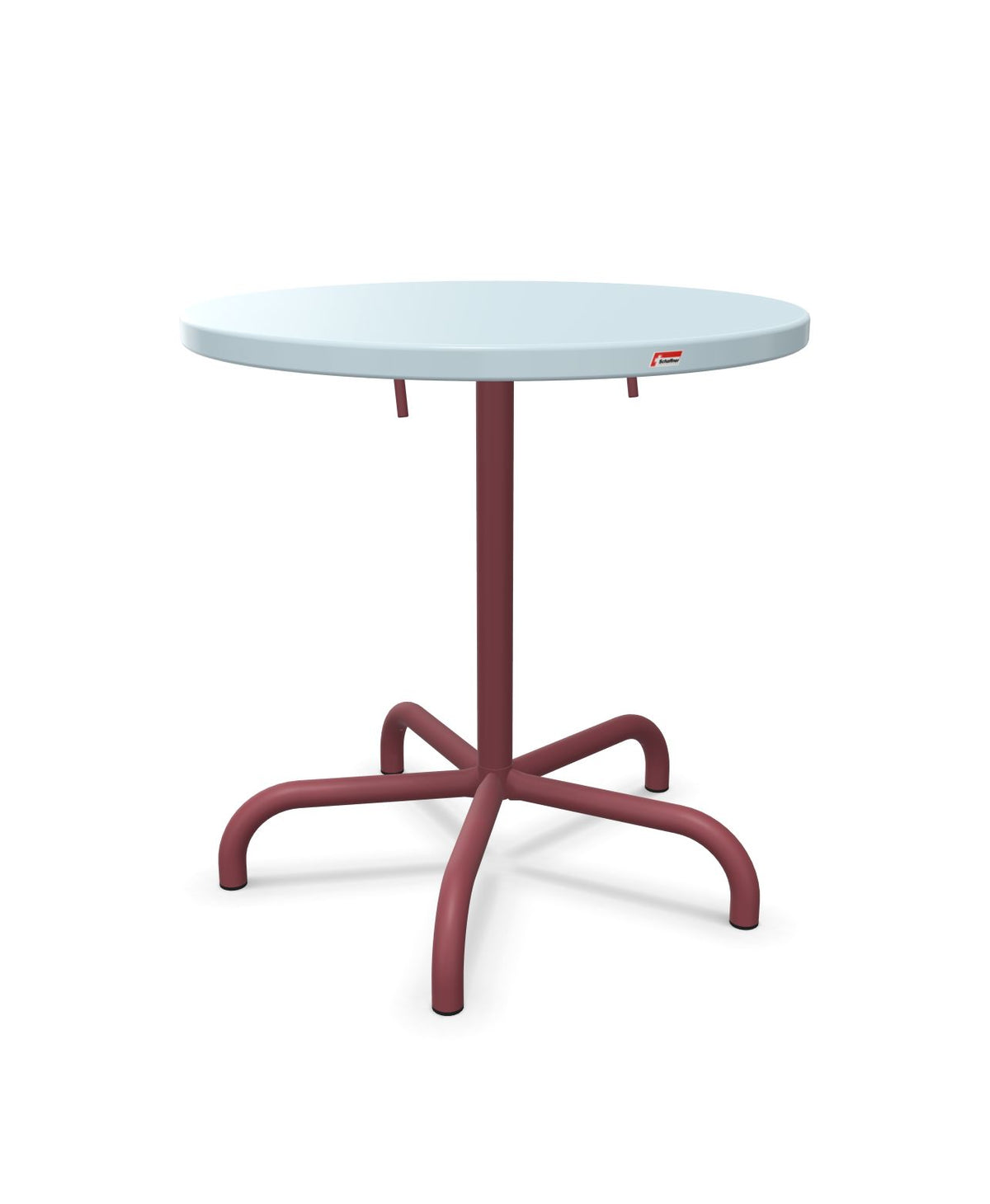 Schaffner Säntis Table repas rabattable Ø72cm Bleu Pastel 51 Bordeaux 38