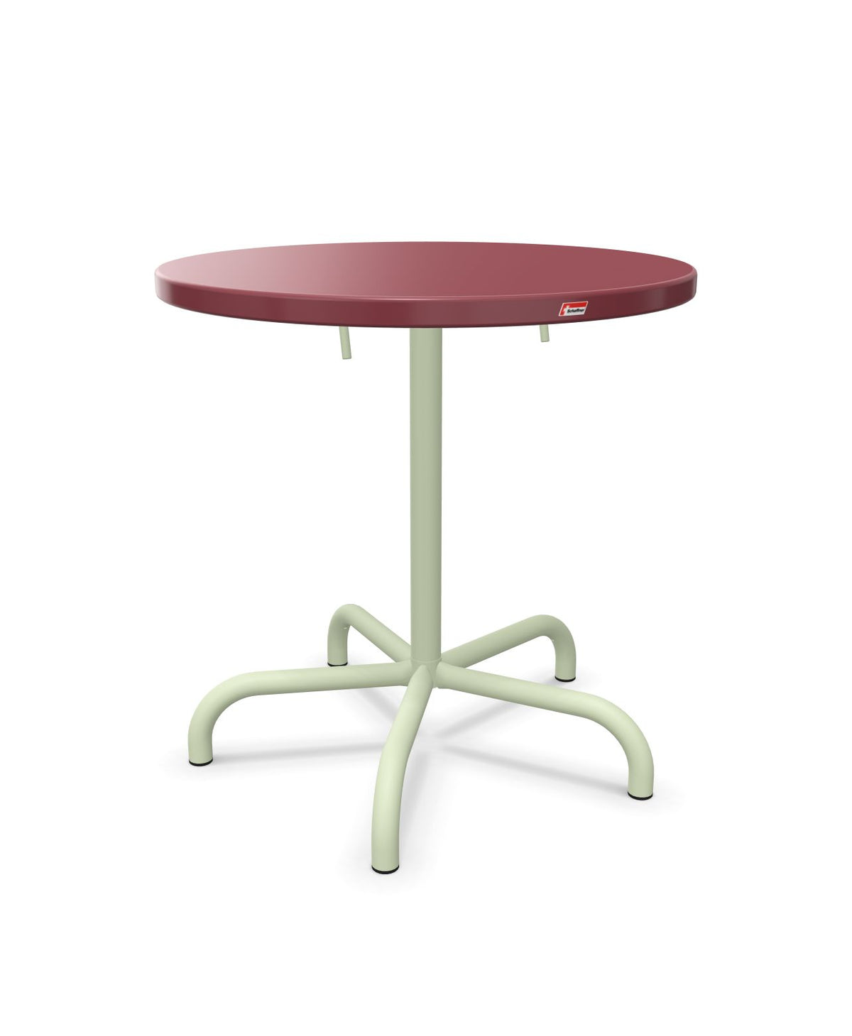 Schaffner Säntis Table repas rabattable Ø72cm Bordeaux 38 Vert Pastel 64