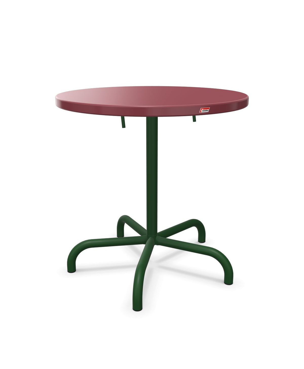 Schaffner Säntis Table repas rabattable Ø72cm Bordeaux 38 Vert Sapin 66