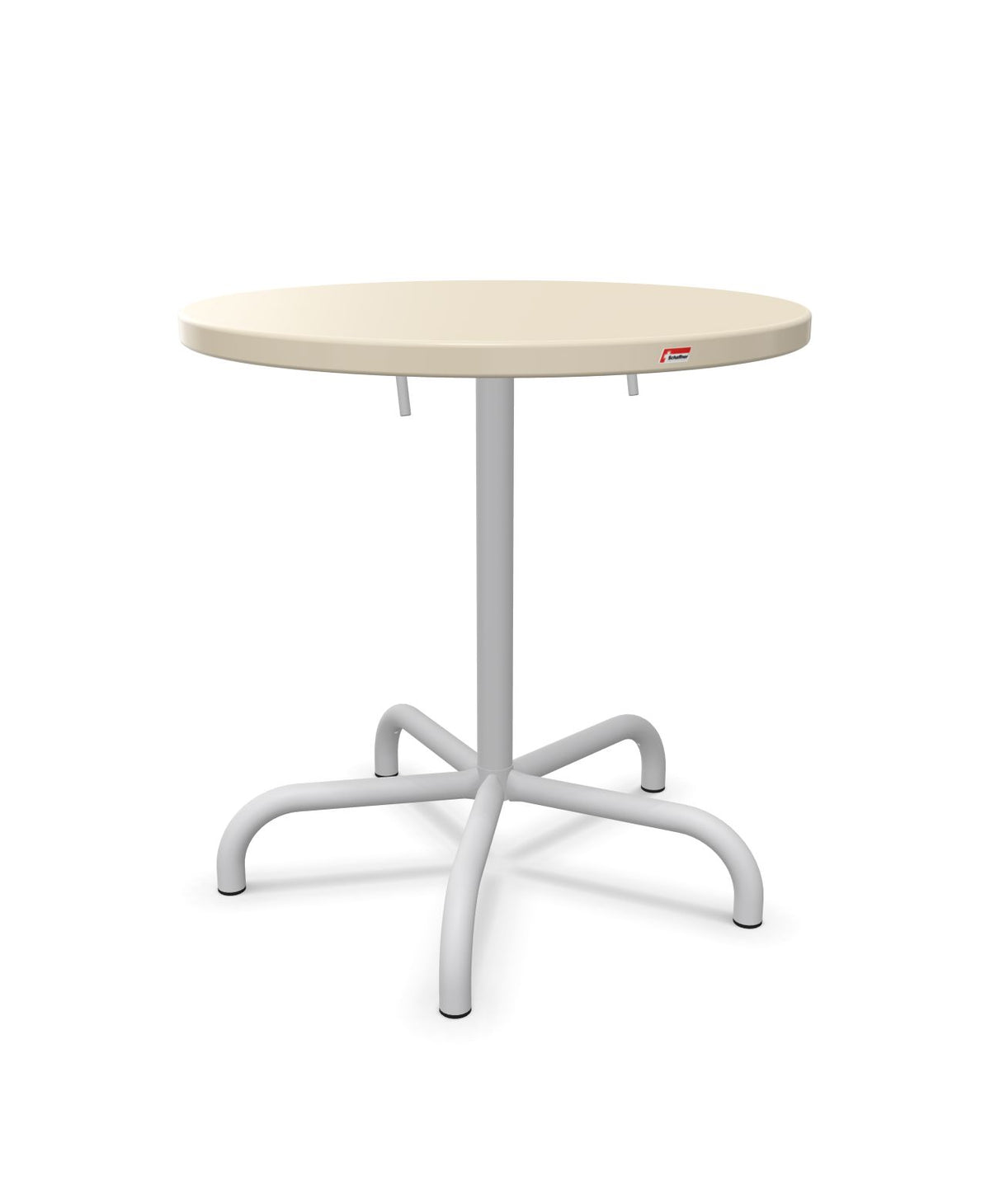 Schaffner Säntis Table repas rabattable Ø72cm Sable Pastel 15 Gris Argent 78