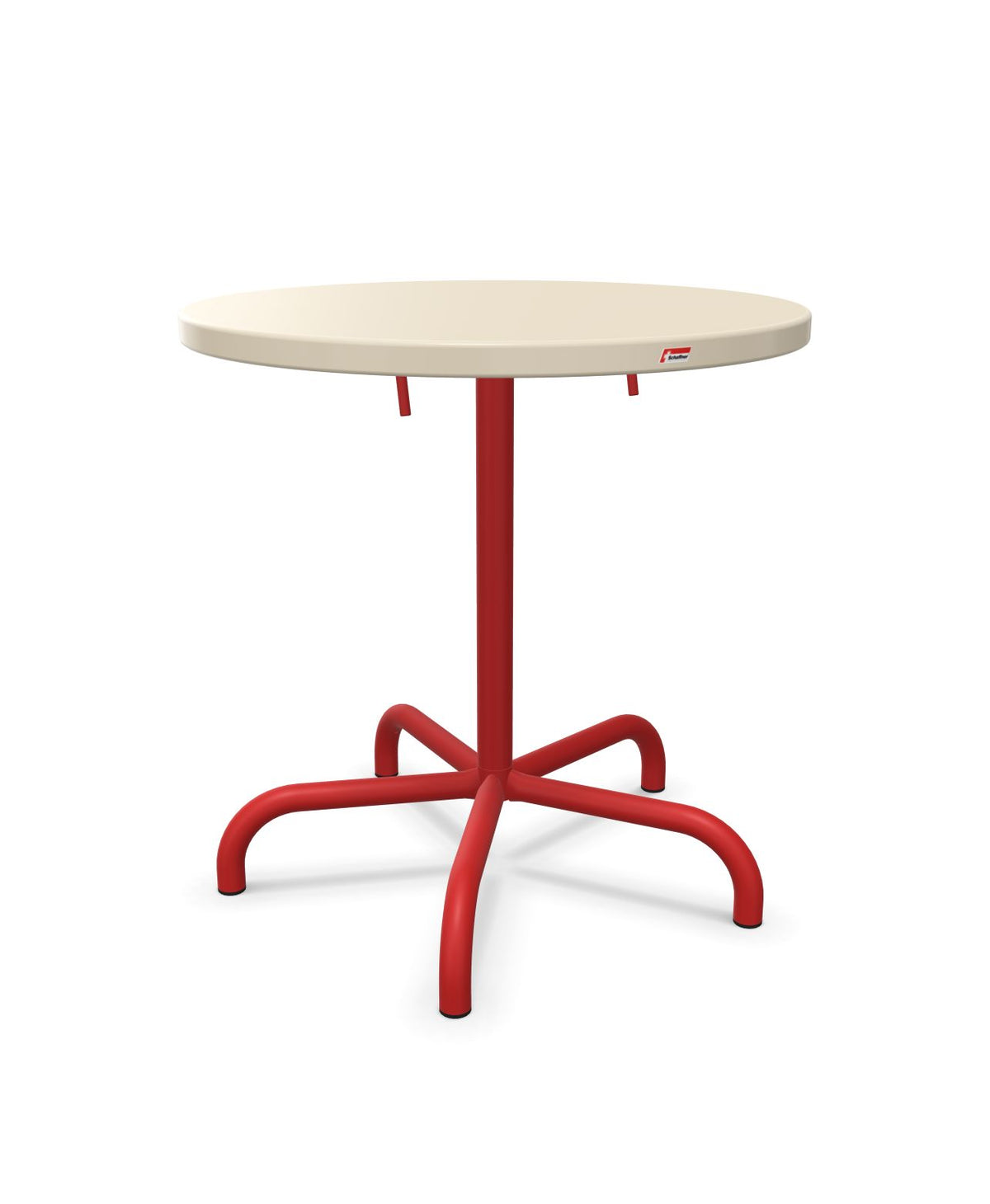 Schaffner Säntis Table repas rabattable Ø72cm Sable Pastel 15 Rouge 30