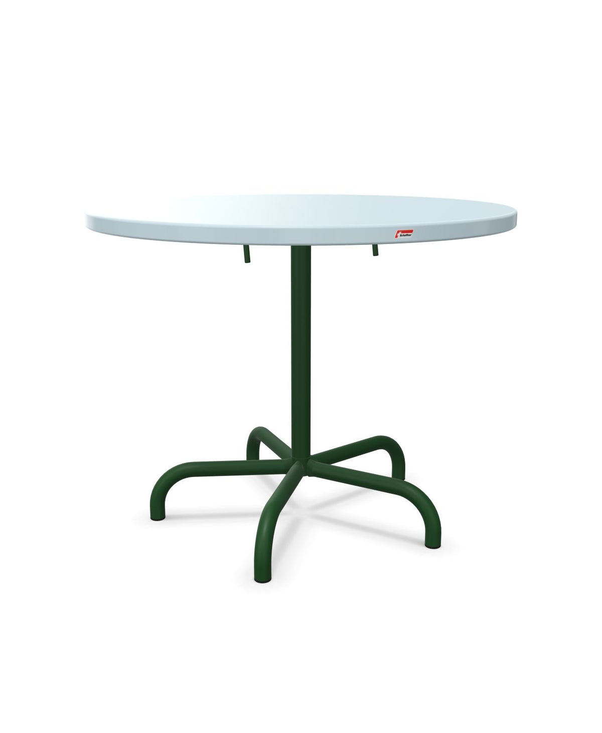 Schaffner Säntis Table repas rabattable Ø92cm Bleu Pastel 51 Vert Sapin 66