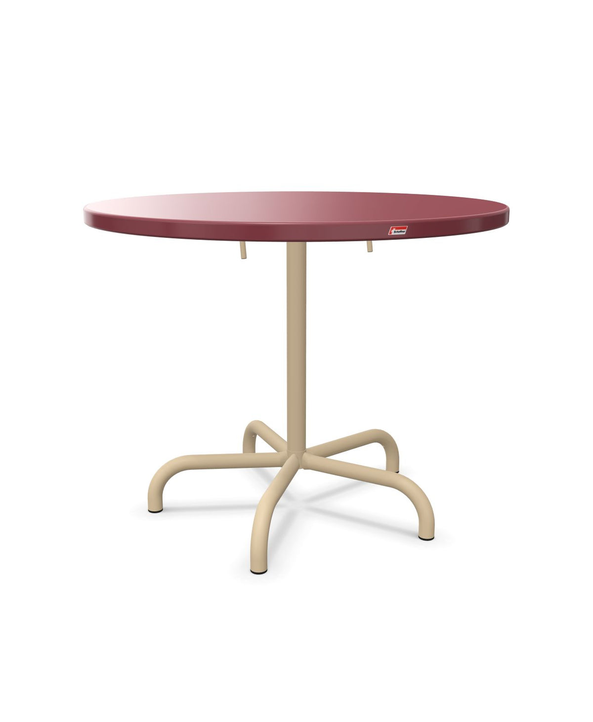 Schaffner Säntis Table repas rabattable Ø92cm Bordeaux 38 Marron Pastel 83