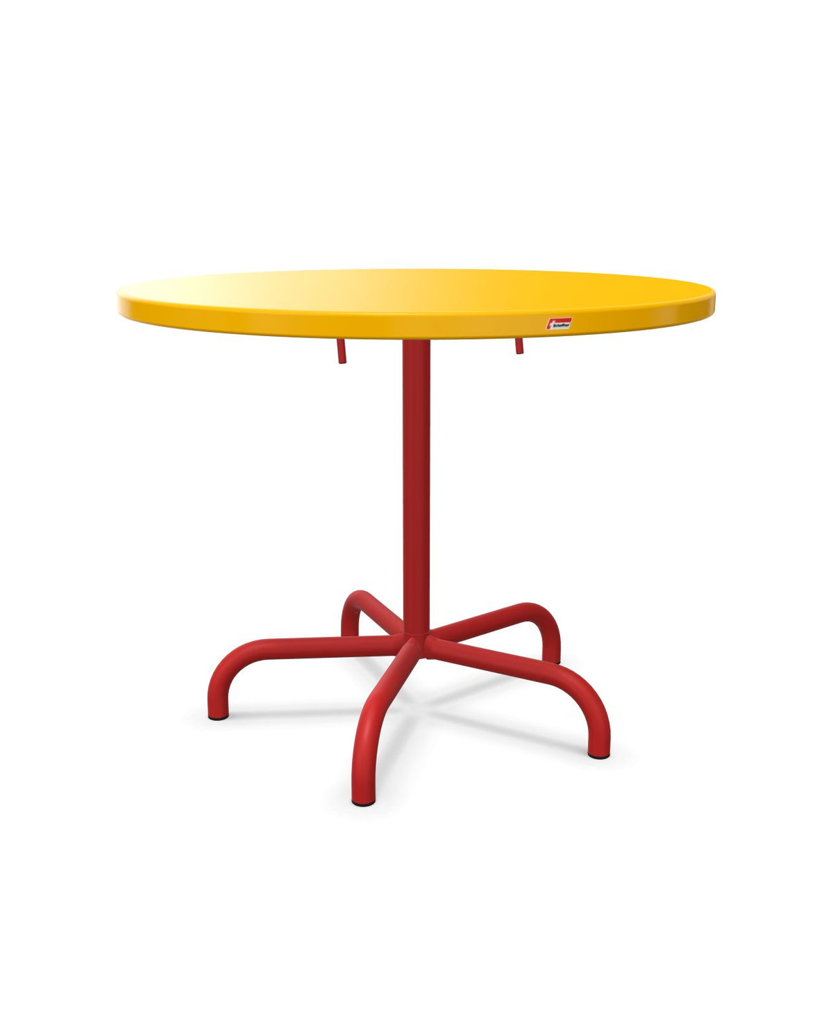 Schaffner Säntis Table repas rabattable Ø92cm Jaune 11 Rouge 30