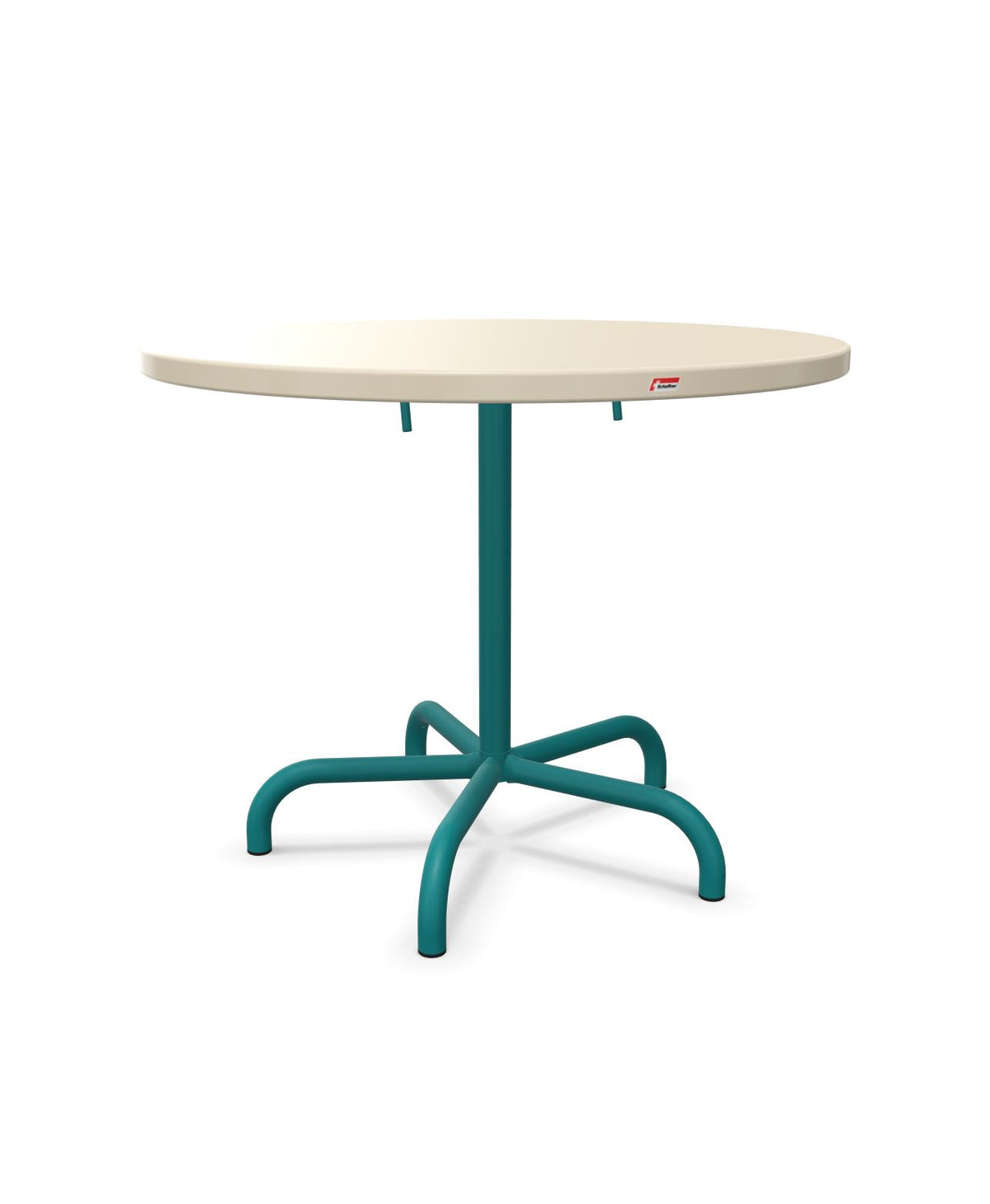 Schaffner Säntis Table repas rabattable Ø92cm Sable Pastel 15 Bleu Kali 56