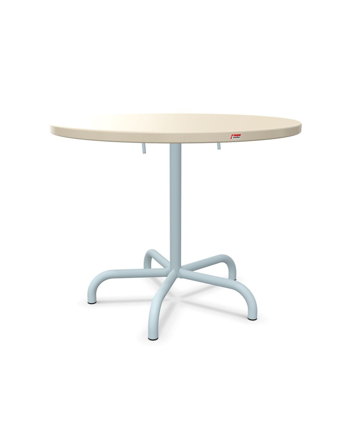 Schaffner Säntis Table repas rabattable Ø92cm Sable Pastel 15 Bleu Pastel 51