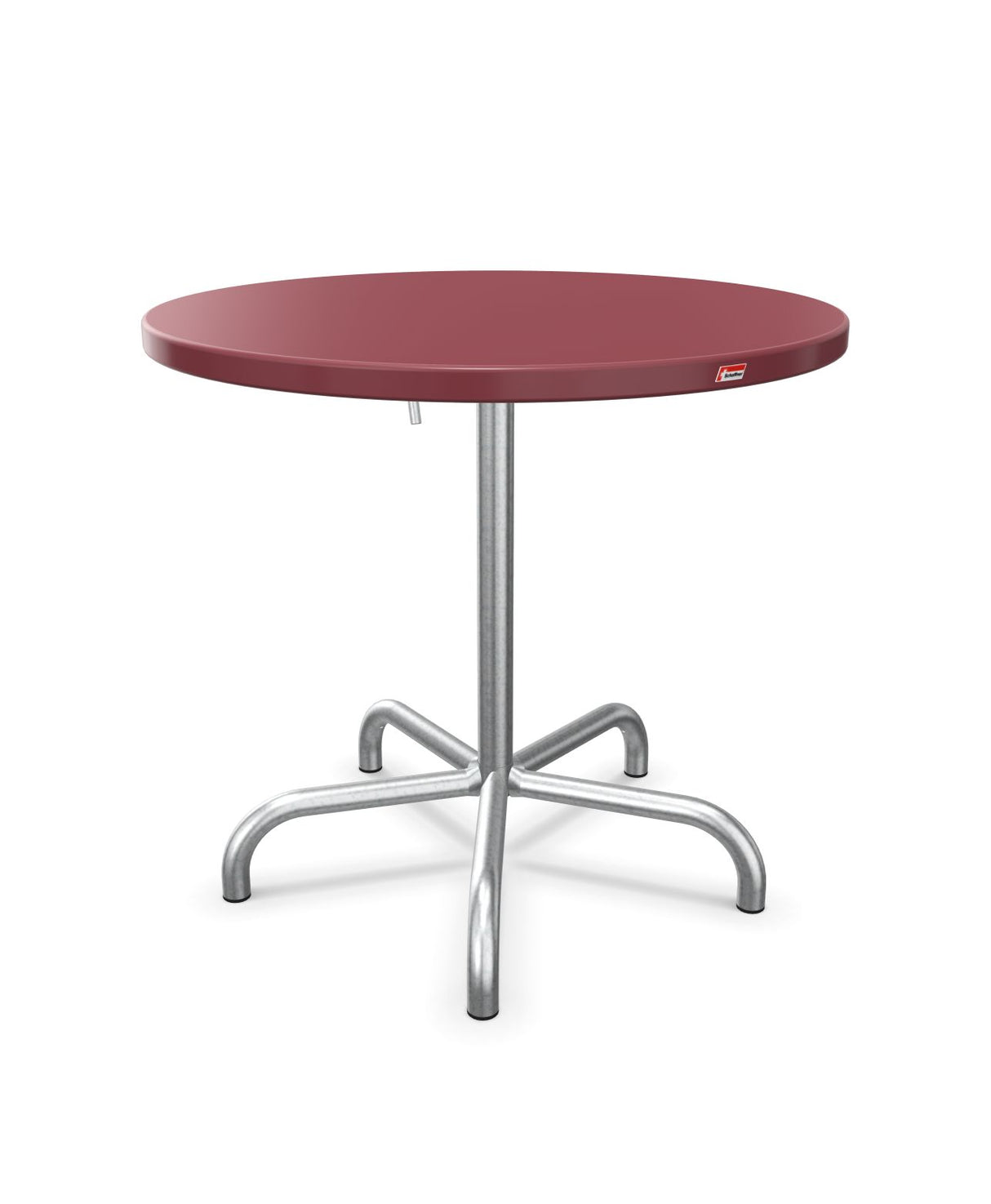 Schaffner Säntis Table repas rabattable ronde Ø80cm Bordeaux 38 Galvanisé à chaud 02
