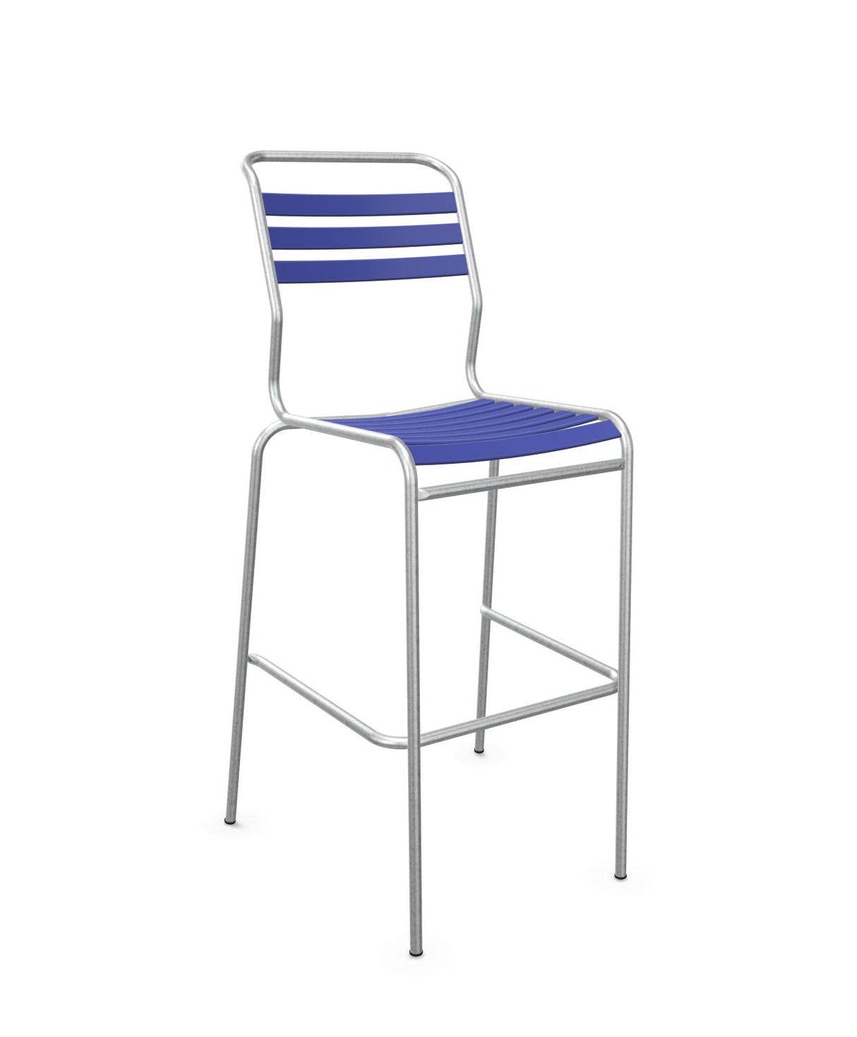 Schaffner Säntis Tabouret de bar à lattes Bleu 53 Galvanisé à chaud 02