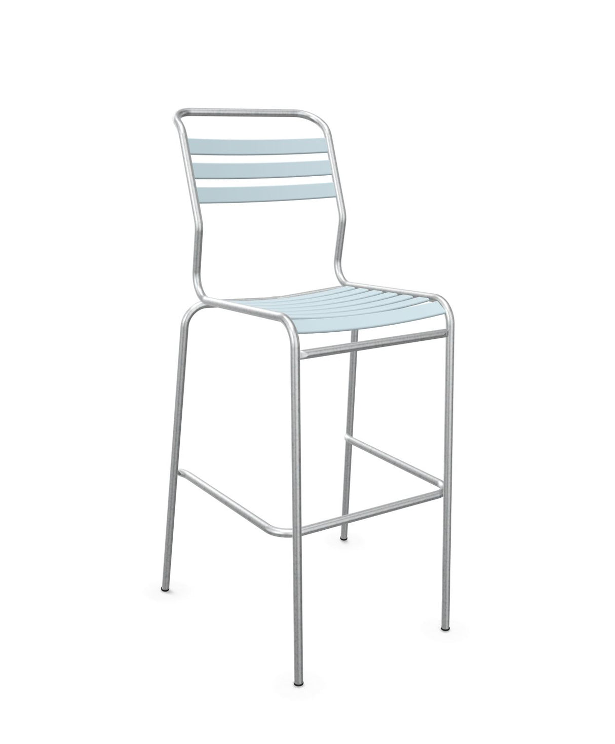 Schaffner Säntis Tabouret de bar à lattes Bleu Pastel 51 Galvanisé à chaud 02