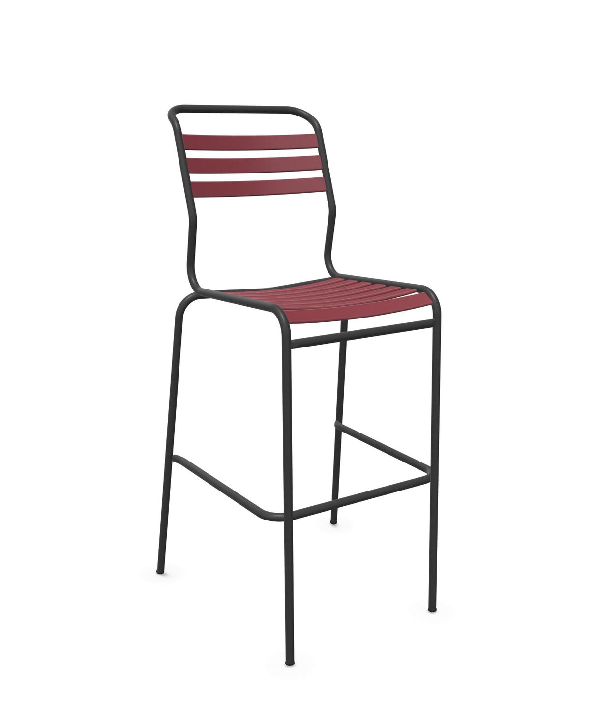 Schaffner Säntis Tabouret de bar à lattes Bordeaux 38 Anthracite 77
