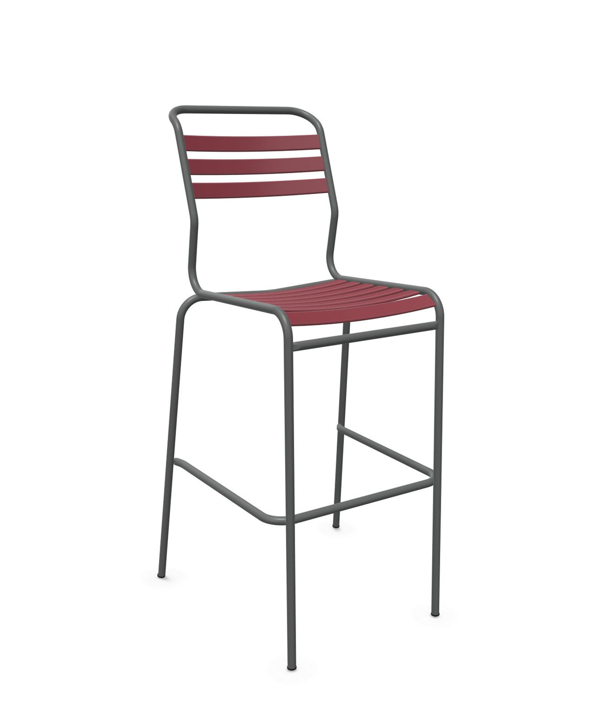 Schaffner Säntis Tabouret de bar à lattes Bordeaux 38 Graphite 73
