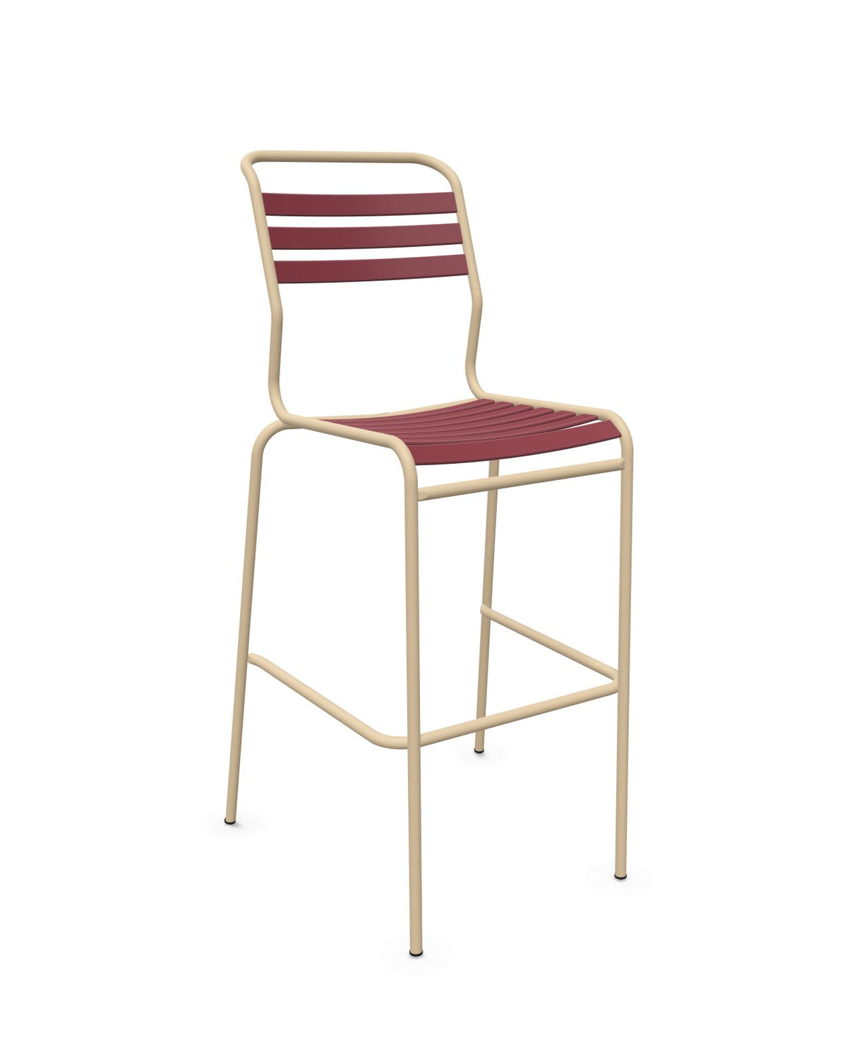 Schaffner Säntis Tabouret de bar à lattes Bordeaux 38 Marron Pastel 83