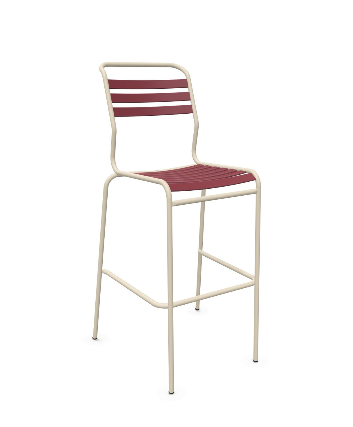 Schaffner Säntis Tabouret de bar à lattes Bordeaux 38 Sable Pastel 15