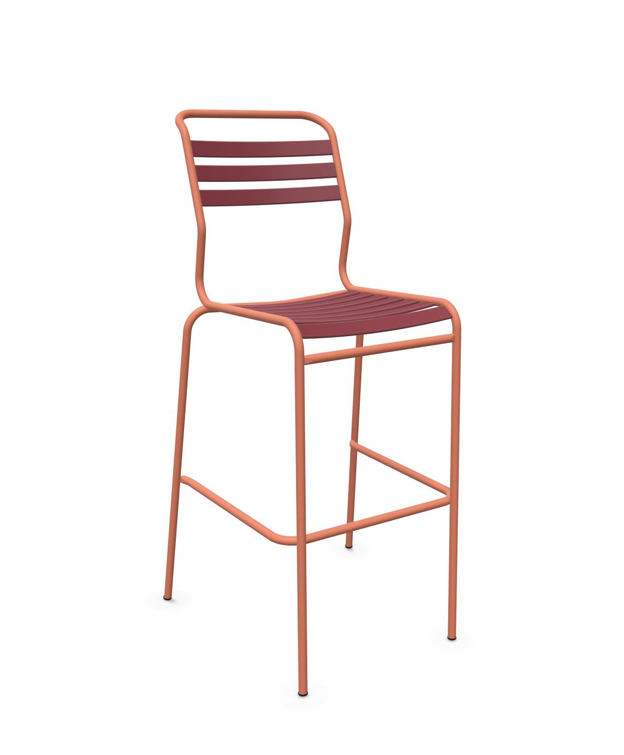 Schaffner Säntis Tabouret de bar à lattes Bordeaux 38 Terracotta 84