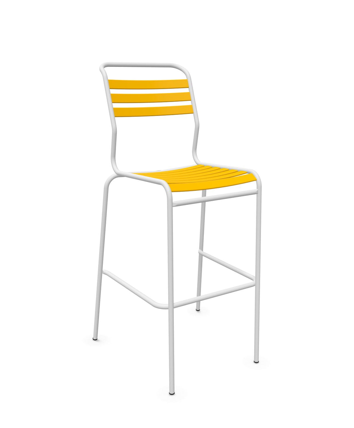 Schaffner Säntis Tabouret de bar à lattes Jaune 11 Blanc 90