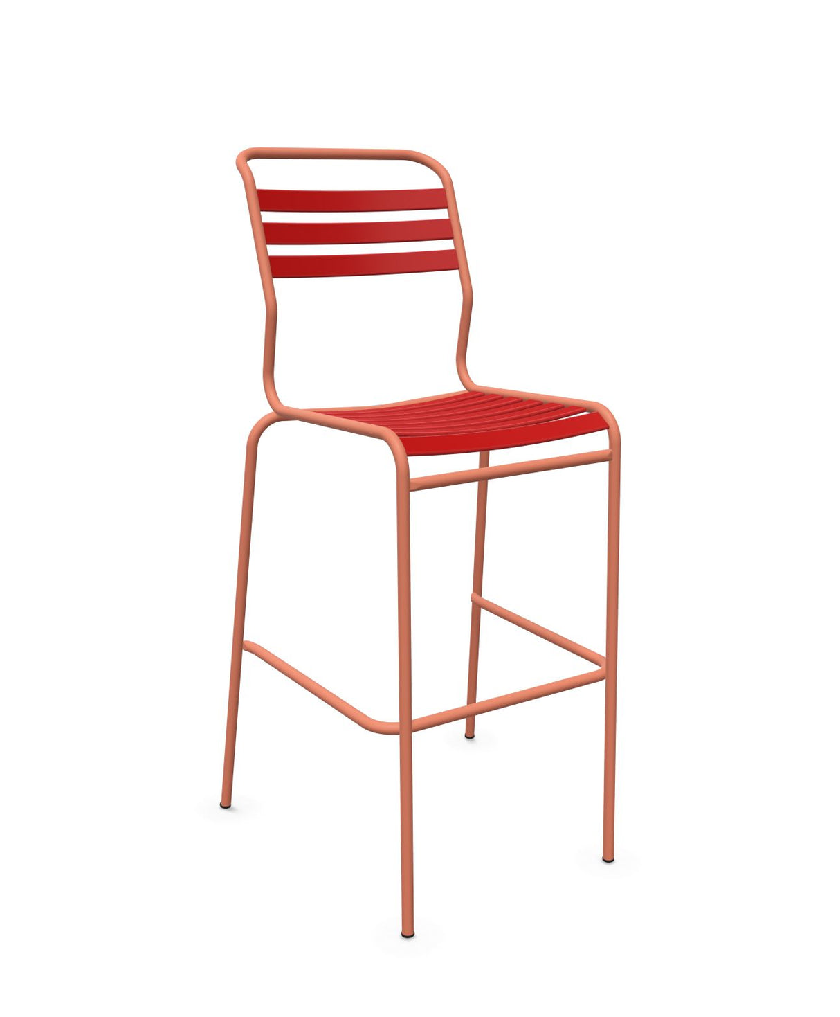 Schaffner Säntis Tabouret de bar à lattes Rouge 30 Terracotta 84