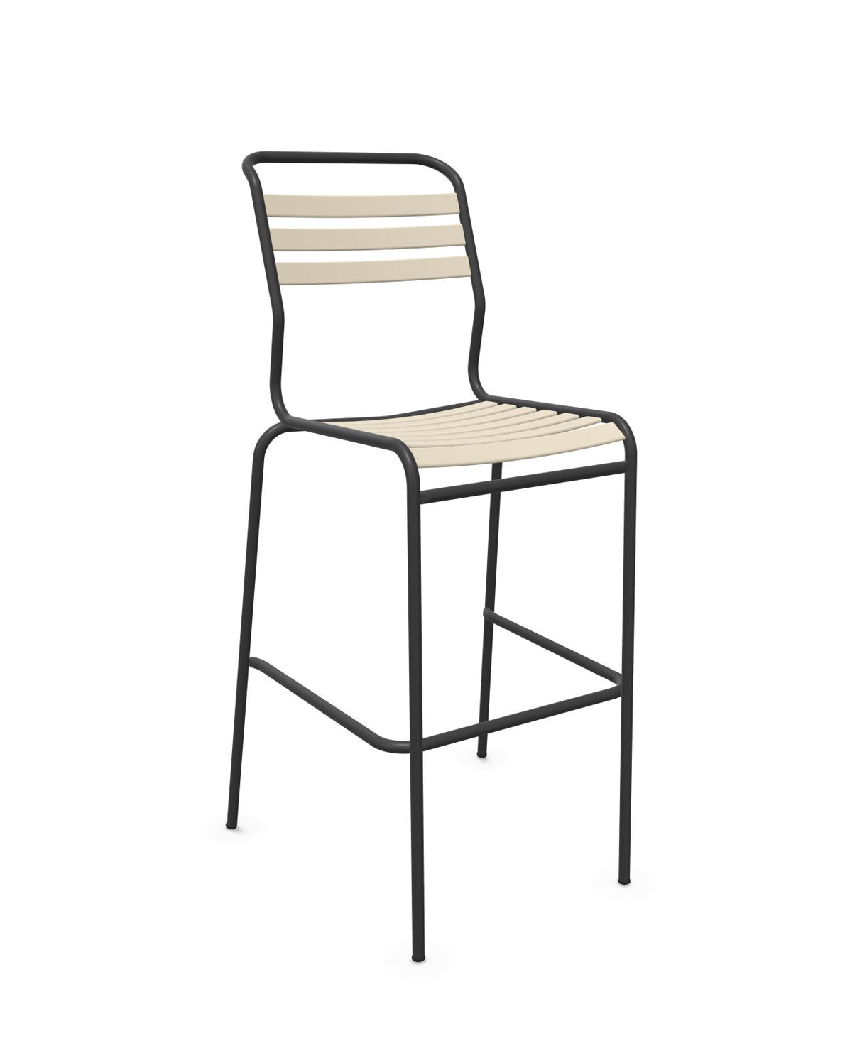 Schaffner Säntis Tabouret de bar à lattes Sable Pastel 15 Anthracite 77