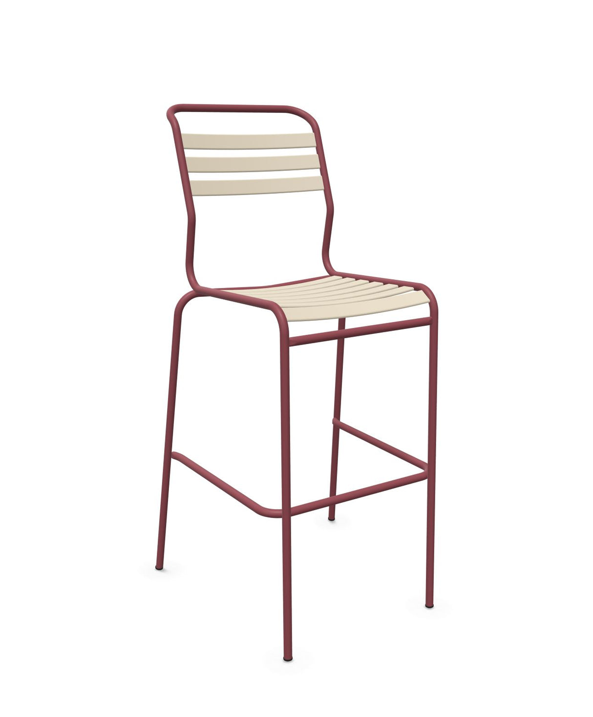 Schaffner Säntis Tabouret de bar à lattes Sable Pastel 15 Bordeaux 38