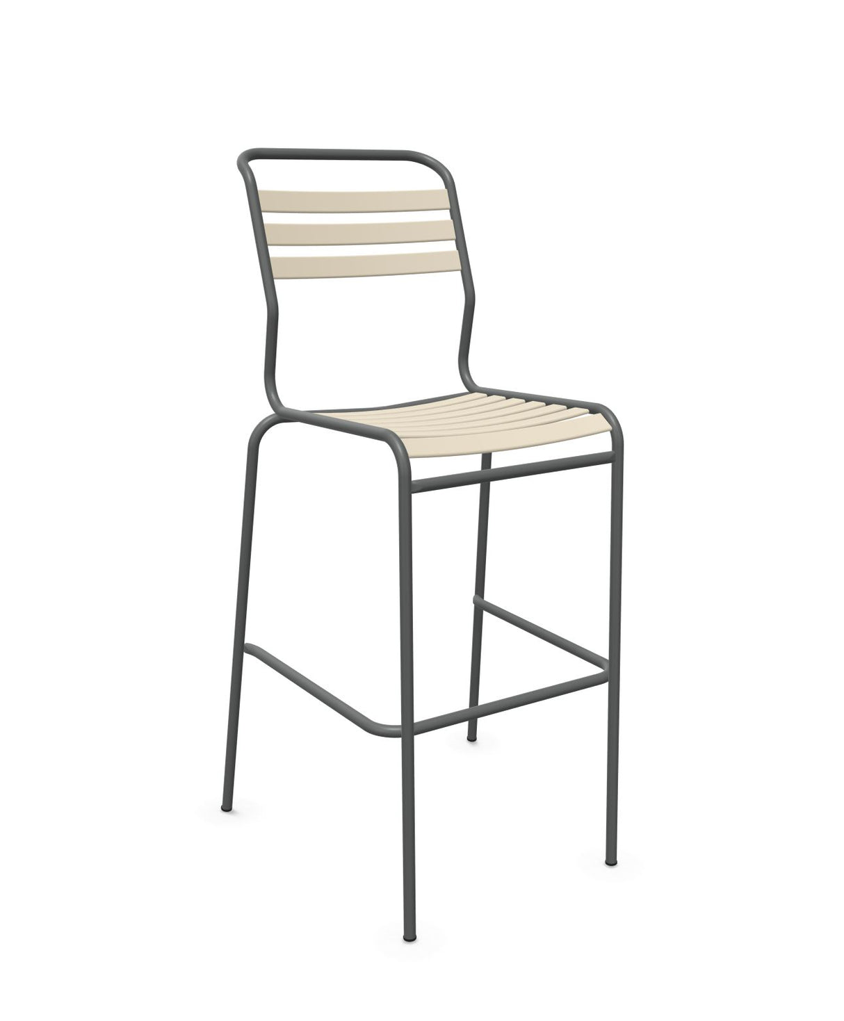 Schaffner Säntis Tabouret de bar à lattes Sable Pastel 15 Graphite 73