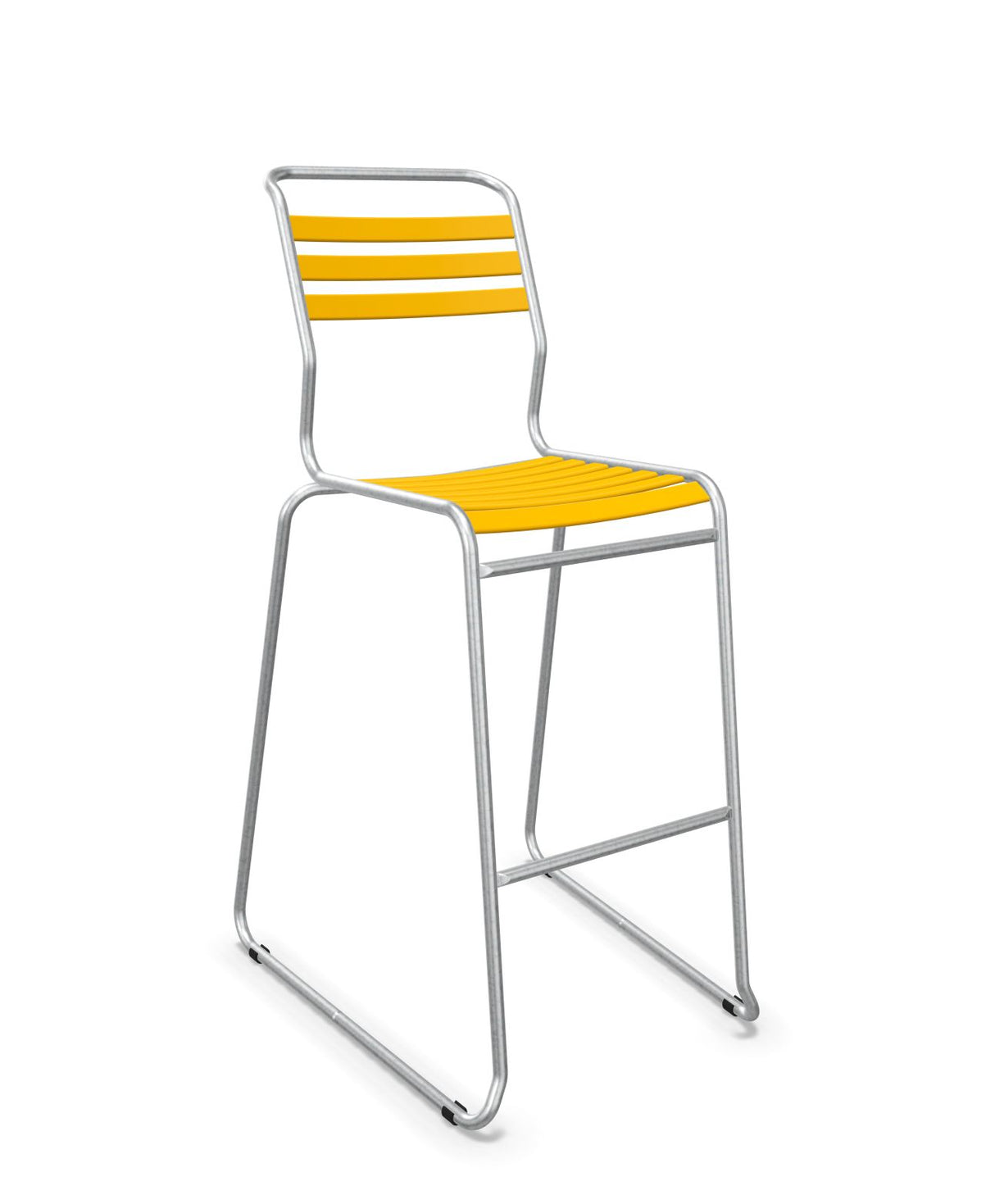 Schaffner Säntis Tabouret de bar luge à lattes Jaune 11 Galvanisé à chaud 02
