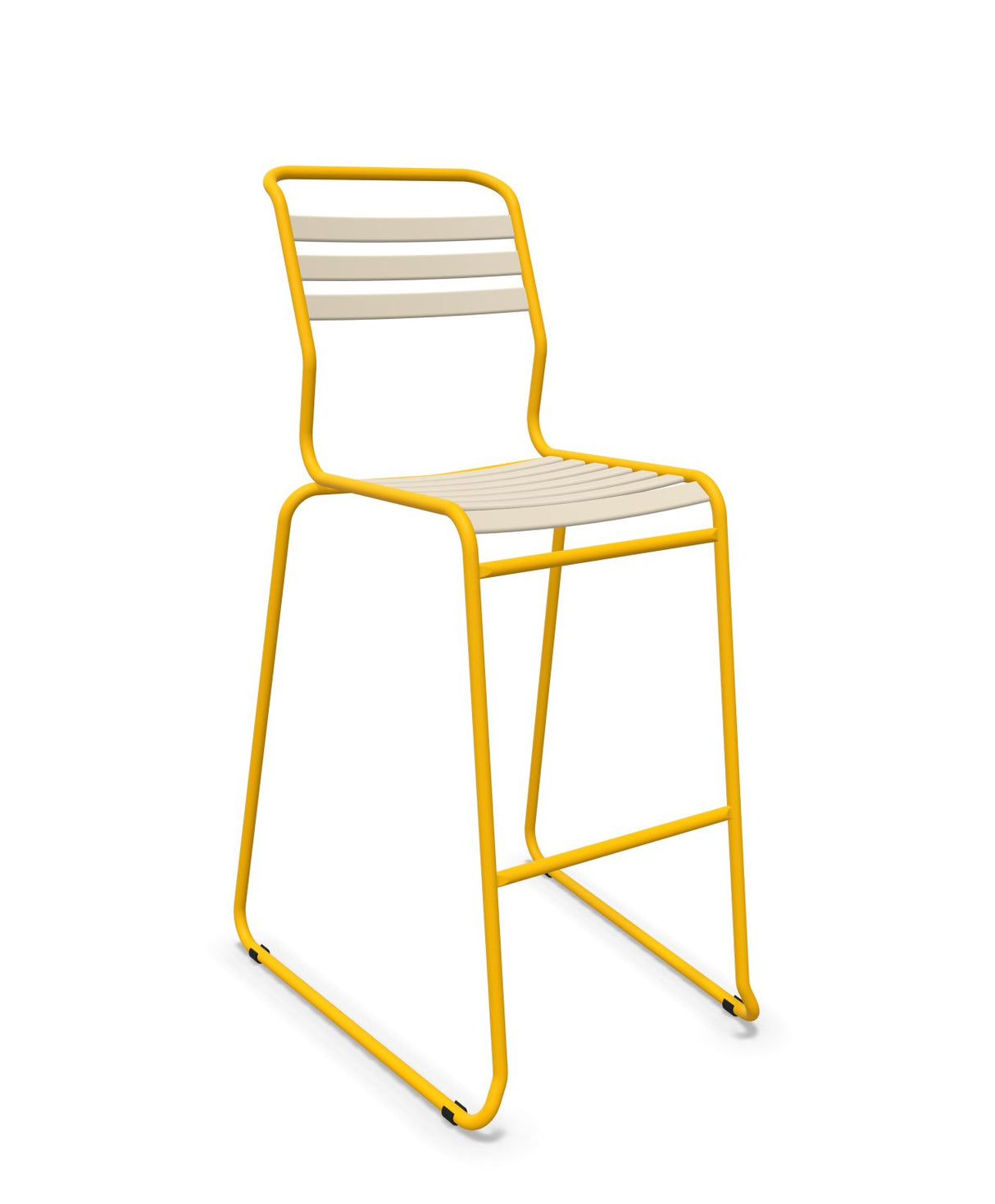 Schaffner Säntis Tabouret de bar luge à lattes Sable Pastel 15 Jaune 11