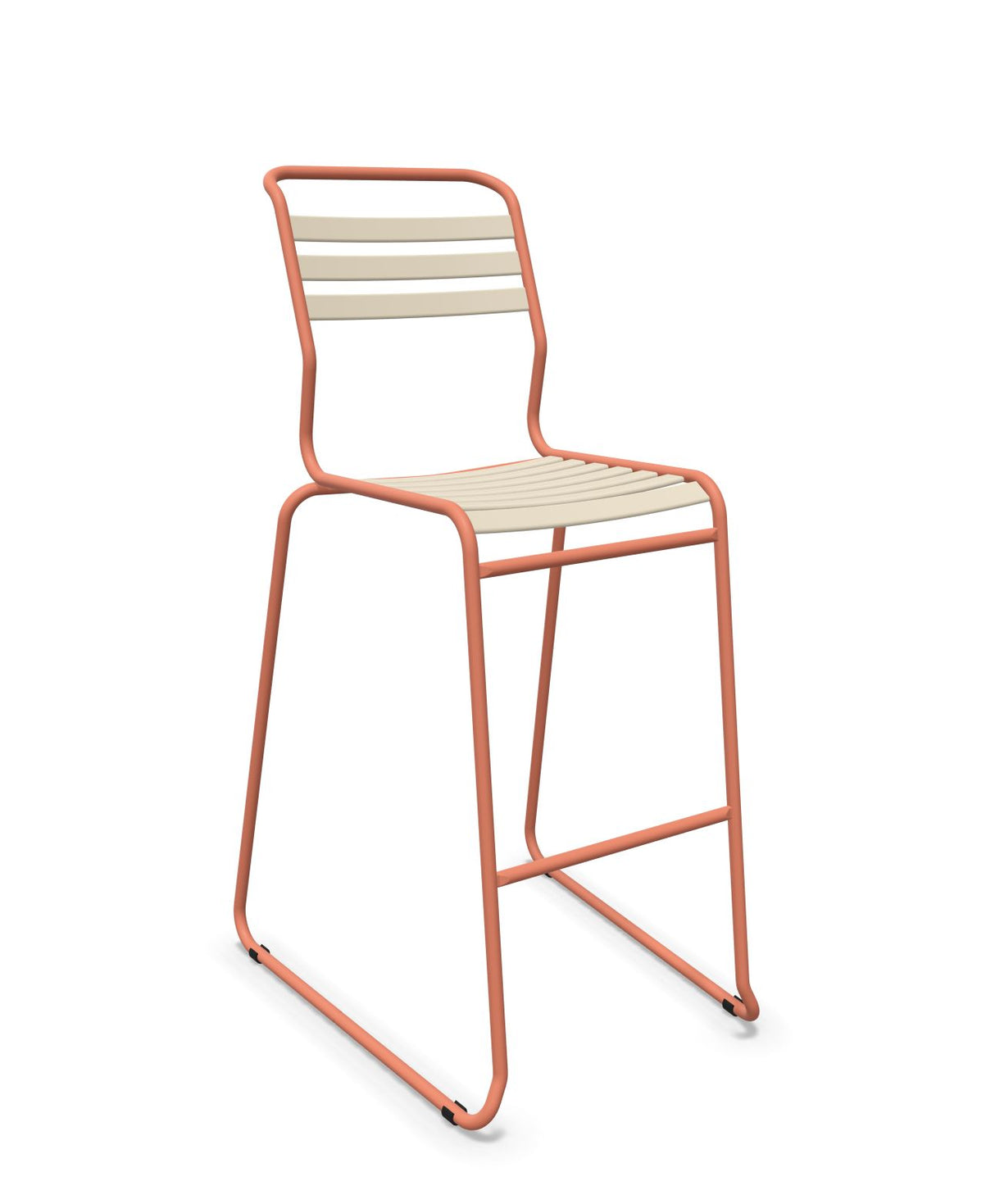 Schaffner Säntis Tabouret de bar luge à lattes Sable Pastel 15 Terracotta 84