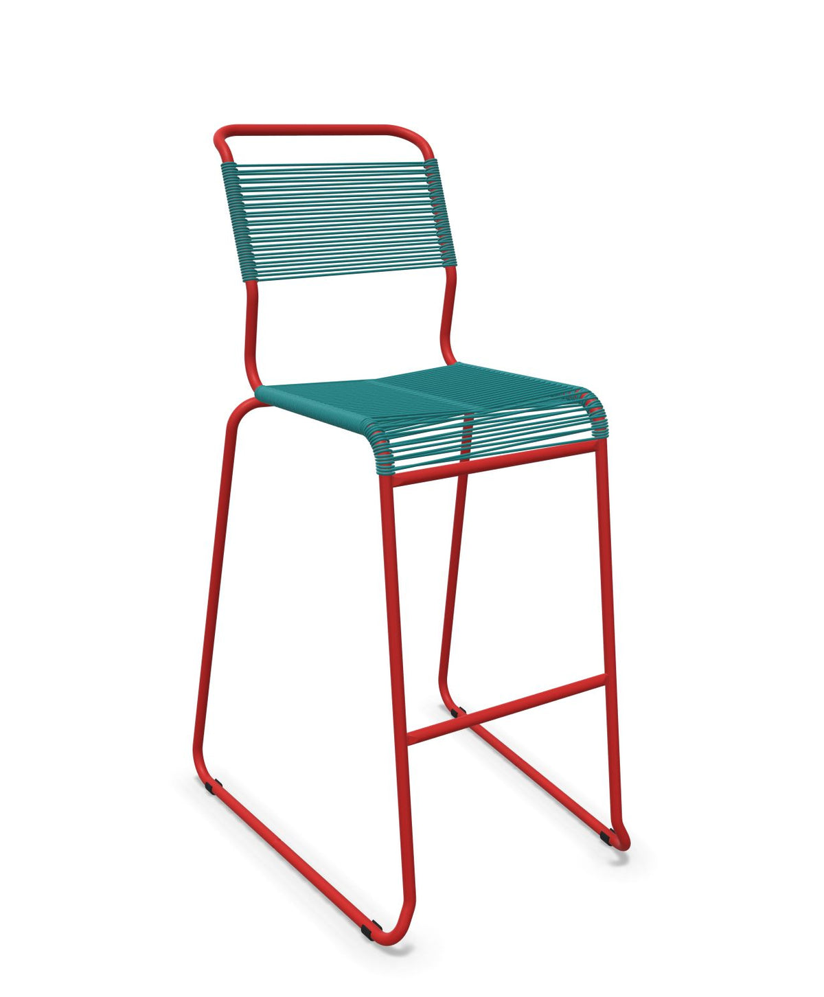 Schaffner Säntis Tabouret de bar Spaghetti luge sans accoudoirs Bleu Kali 56 Rouge 30