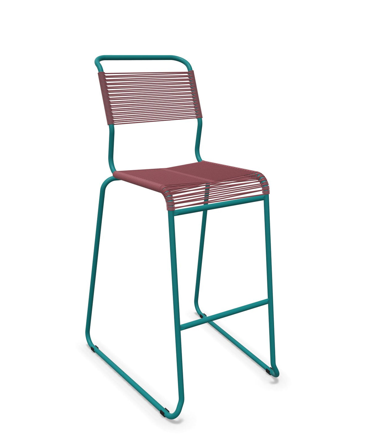 Schaffner Säntis Tabouret de bar Spaghetti luge sans accoudoirs Bordeaux 38 Bleu Kali 56