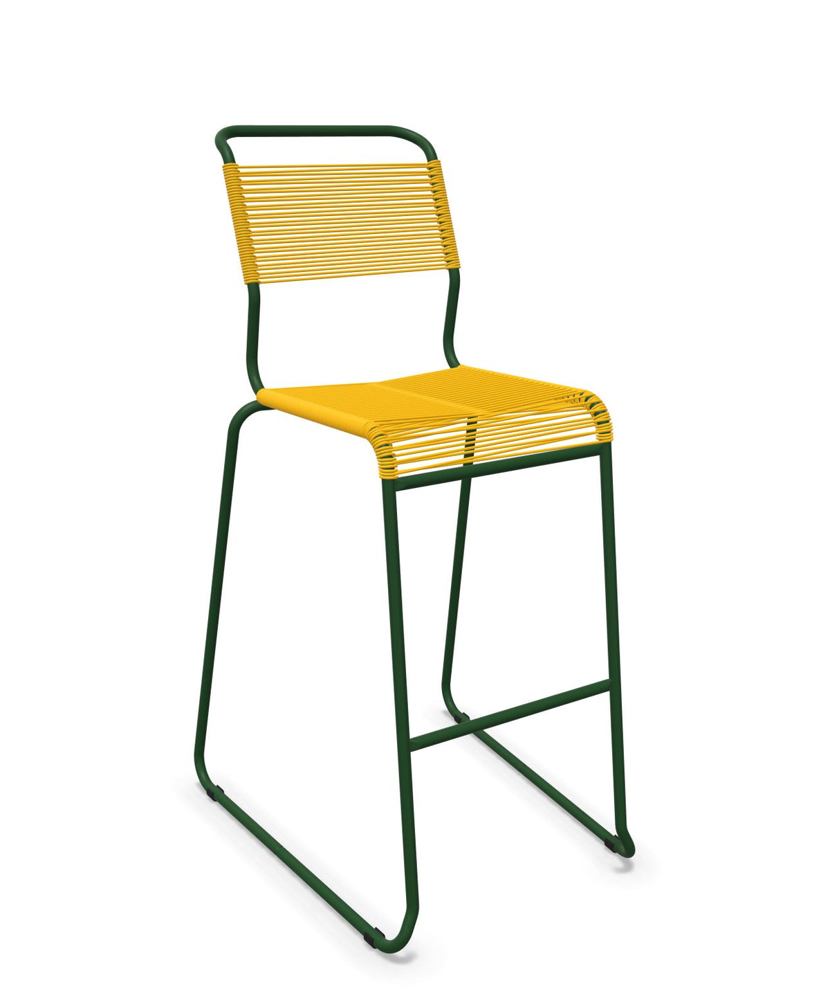 Schaffner Säntis Tabouret de bar Spaghetti luge sans accoudoirs Jaune 11 Vert Sapin 66