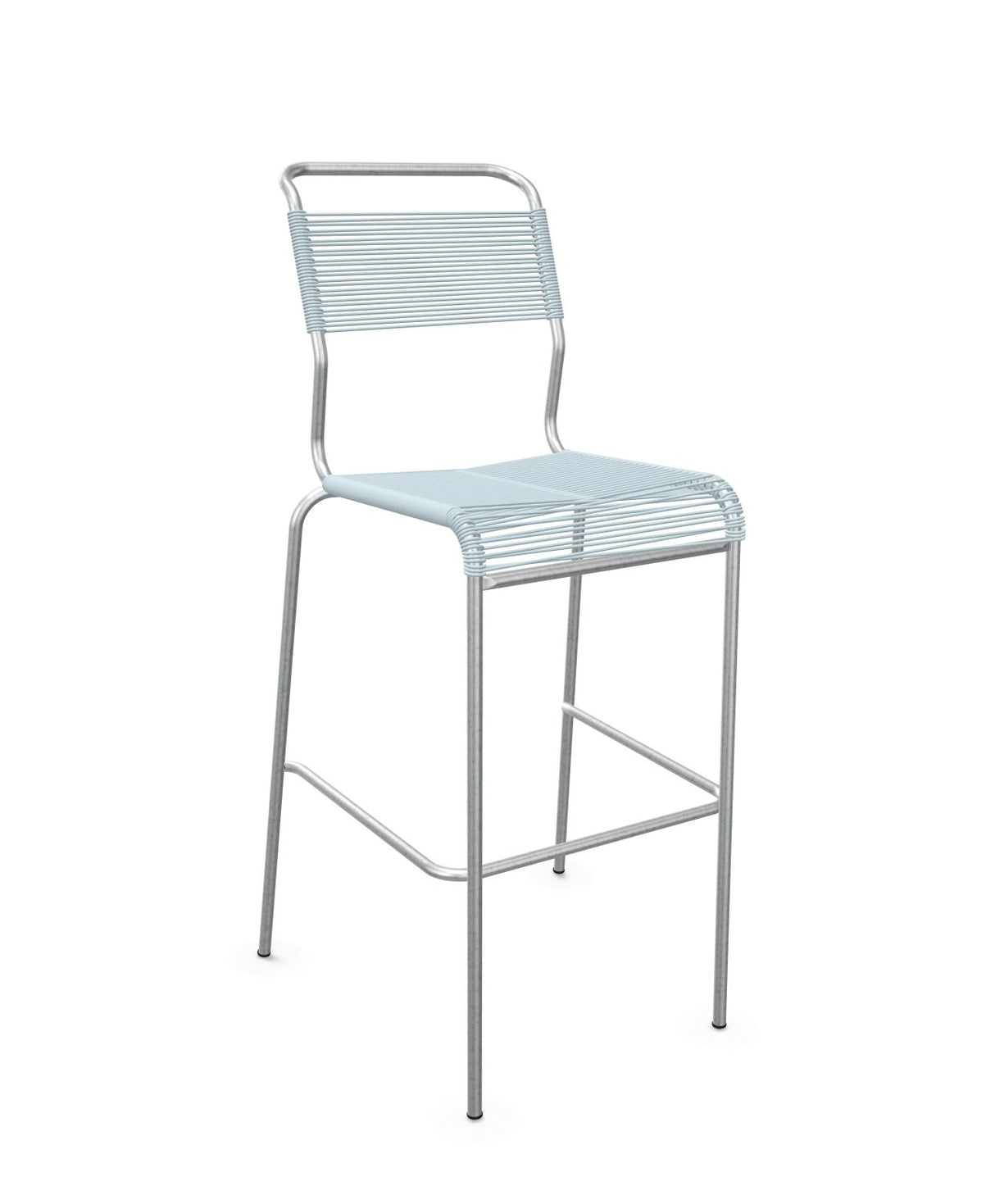 Schaffner Säntis Tabouret de bar Spaghetti sans accoudoirs Bleu Pastel 51 Galvanisé à chaud 02