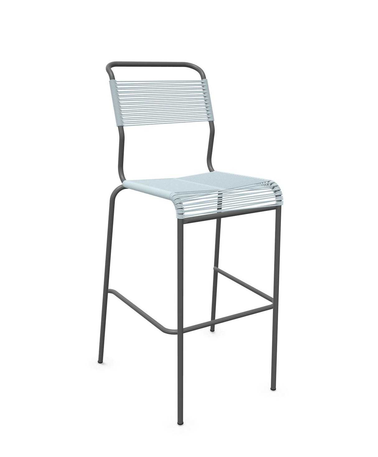 Schaffner Säntis Tabouret de bar Spaghetti sans accoudoirs Bleu Pastel 51 Graphite 73